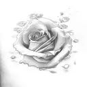 name "ann" with roses and clouds tattoo design idea