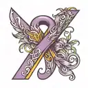 letter R ribbon Alzheimer's awareness ribbon tattoo design idea