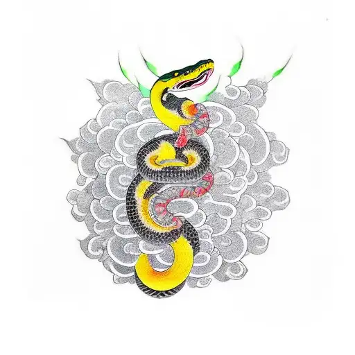 kundalini snake and joint tattoo design idea