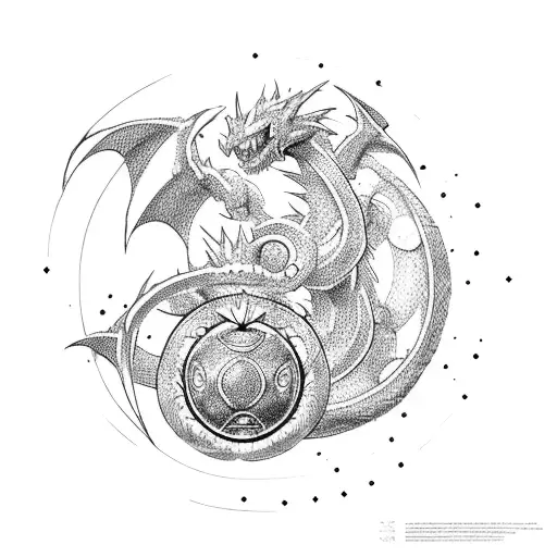 beyblade pokeball dragon tattoo design idea