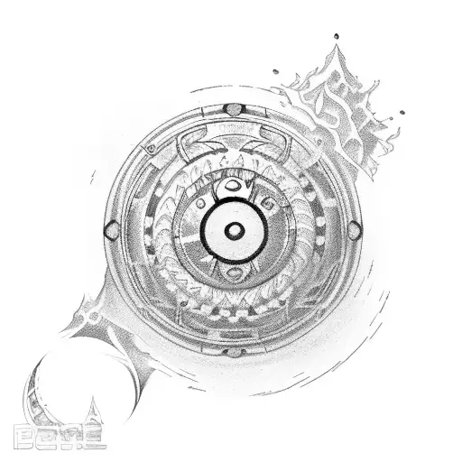pokeball beyblade tattoo design idea