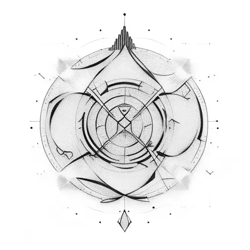 arrow with a tennis ball in the middle and the line of the arrow is like a cardiogram tattoo design idea