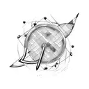 Arrow with tennis ball tattoo design idea