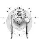 Arrow with tennis ball tattoo design idea