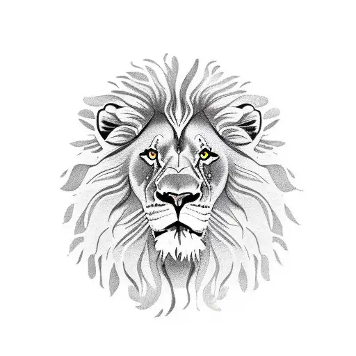 lion with scars  tattoo design idea