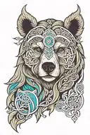 bear head aurora norse viking  tattoo design idea