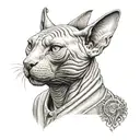 sphynx cat egyptian tattoo design idea