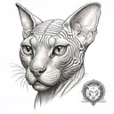 sphynx cat egyptian tattoo design idea