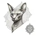 sphynx cat egyptian tattoo design idea