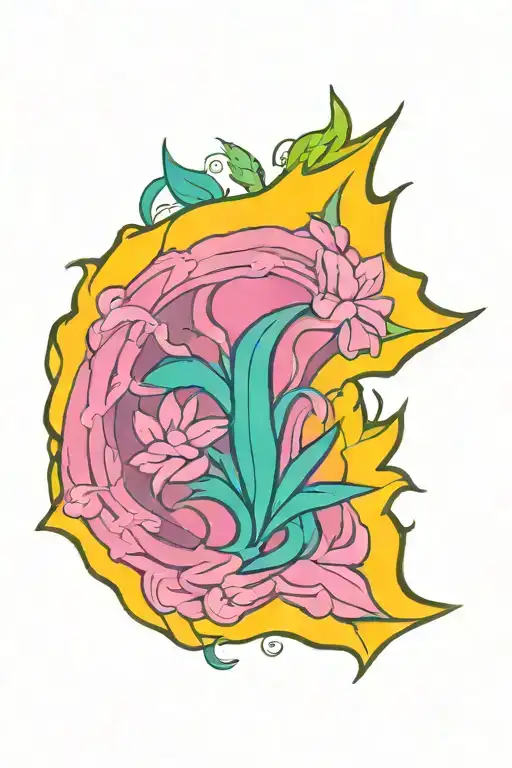 cannabis flower intertwined. Add family initials S, D, C tattoo design idea