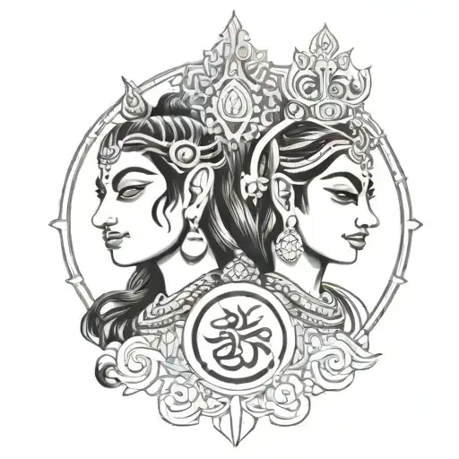 shiva Parvati tattoo tattoo design idea