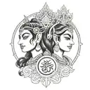 shiva Parvati tattoo tattoo design idea
