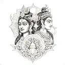 shiva Parvati tattoo tattoo design idea