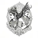 shiva Parvati tattoo tattoo design idea