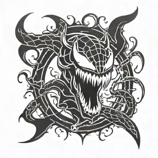 venom marvel logo tattoo design idea