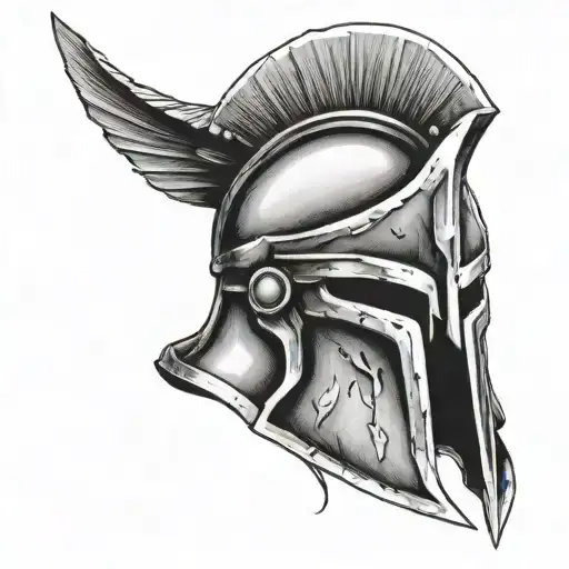 spartan helmet tattoo design idea