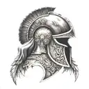 spartan helmet wings tattoo design idea