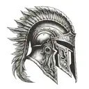 spartan helmet wings tattoo design idea