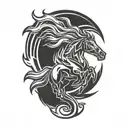 mustang logo tattoo design idea