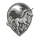 mustang logo tattoo design idea