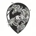 mustang logo tattoo design idea