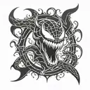 venom marvel logo tattoo design idea