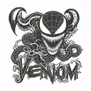 venom marvel logo tattoo design idea