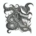 venom marvel logo tattoo design idea
