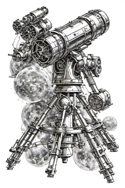 galaxy spacecraft telescopes tattoo design idea