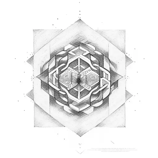 tesseract tattoo design idea