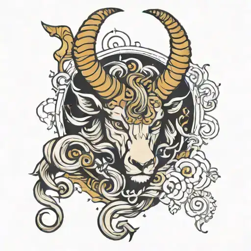 capricorn god  tattoo design idea