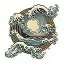 half moon 11:11 waves  tattoo design idea