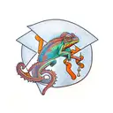 chameleon triangle tattoo design idea