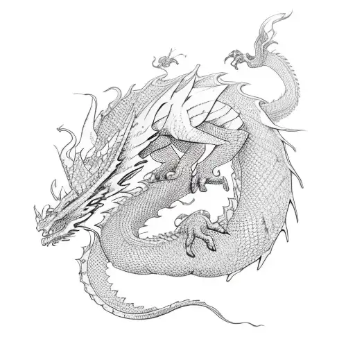 Dragon wrapped around an arm tattoo design idea