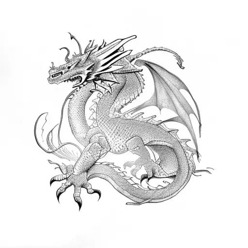 Dragon wrapped around an arm tattoo design idea
