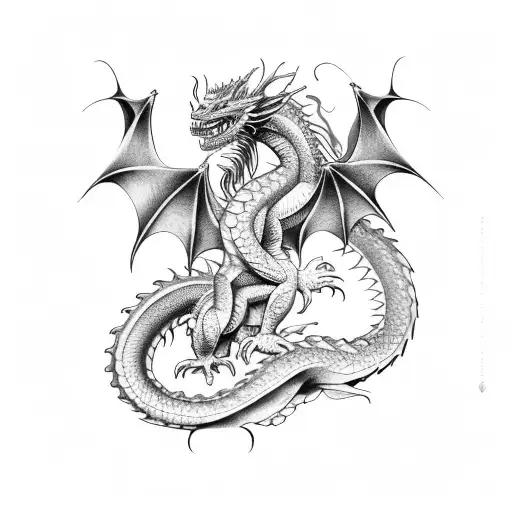 Dragon wrapped around an arm tattoo design idea