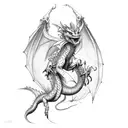 Dragon wrapped around an arm tattoo design idea