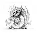 Dragon wrapped around an arm tattoo design idea