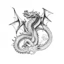 Dragon wrapped around an arm tattoo design idea