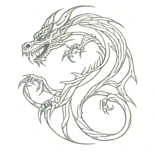 wood dragon tattoo design idea