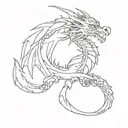 wood dragon tattoo design idea