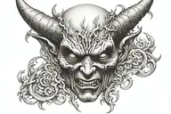 devil face tattoo design idea