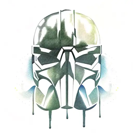 Mandalorian skull tattoo design idea