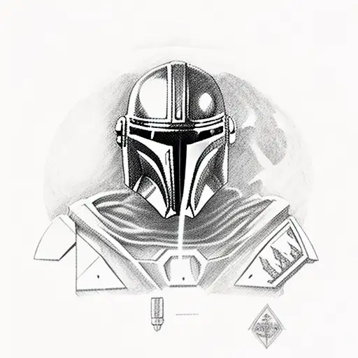 Mandalorian skull tattoo design idea