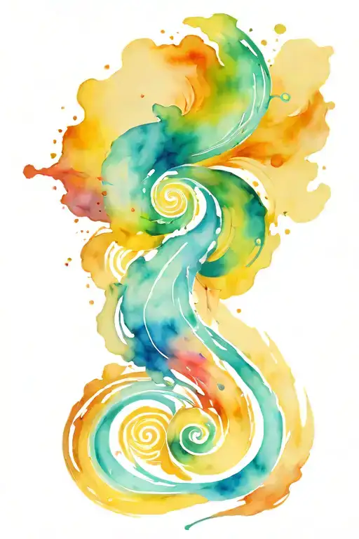 paint strokes spiraling down around the arm sleeve tattoo design idea