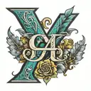 initial a and h tattoo design idea