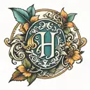 initial a and h tattoo design idea