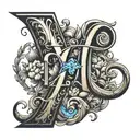 initial a and h tattoo design idea