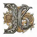initial a and h tattoo design idea