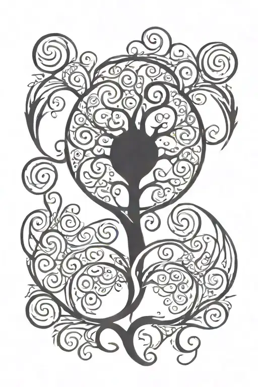 family tree with infinite symbol tattoo design idea